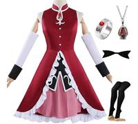 HSJZBQSM Set Cosplay di Magi Madoka Magica con Collana e Anello, Akemi Homura, Kyoko, Tomoe Mami, Miki Sayaka (Rosso, M)