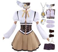 HSJZBQSM Set Cosplay di Magi Madoka Magica con Collana e Anello, Akemi Homura, Kyoko, Tomoe Mami, Miki Sayaka (Giallo, 3XL)