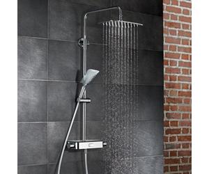 HSK AquaSwitch Softcube Thermostat, tablette : verre blanc, -07, 1001980-07, 1001980-07, Versione: con soffione doccia Softcube 300x200x2mm