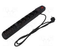 HSK DATA ACAR-S10-1.5M-BLACK Lista di alimentazione