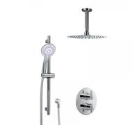 HSK Ensemble de douche 1.25 rond, avec bras au plafond, chromé, 1002125-RKB1-KB12, 1002125-RKB1-KB12, Versione: con soffione tondo, superpiatto, Ã400 mm, altezza 2 mm