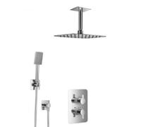 HSK Ensemble de douche 2.04 Softcube, avec bras au plafond, chromé, 1002204-RKB10-KB14, 1002204-RKB10-KB14, Versione: con soffione doccia Softcube, superpiatto, 400x250x250x2mm