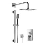 HSK Ensemble de douche 2.25 Softcube, avec support mural courbé, chromé, 1000225-KB15, 1000225-KB15, Versione: con soffione doccia Softcube superpiatto, 550x350x2mm