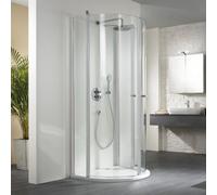 HSK Exklusiv Douche ronde semi-circulaire avec 2 portes battantes, 4 parties, dimensions : 96 x 82 x 200 cm, 480096-ST-50edelglas, 480096-ST-50edelglas, Cabine doccia: Colori standard: ESG trasparente