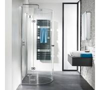 HSK Exklusiv Douche ronde semi-circulaire avec portes pliantes, 4 parties, dimensions : 110 x 90 x 200 cm, 482110-SO-50edelglas, 482110-SO-50edelglas, Cabine doccia: Colori speciali: ESG trasparente c