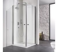 HSK Exklusiv entrée d'angle avec 2 portes battantes, en 2 parties, dimensions : 75 x 90 x 200 cm, 420012-41-50edelglas, 420012-41-50edelglas, Cabine doccia: Aspetto cromato: ESG trasparente con vetro 