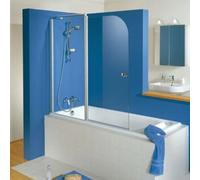 HSK Exklusiv Fixation de baignoire avec élément fixe, dimensions : 130 x 140 cm, élément fixe gauche, 446130-L-01-50edelglas, 446130-L-01-50edelglas, Cabine doccia: Alluminio-argento opaco: ESG traspa