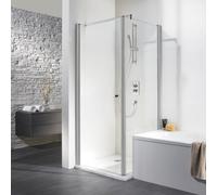HSK Exklusiv porte à charnières pour panneau latéral pivotant, dimensions : 100 x 200 cm, charnière de porte : gauche, 402100-L-01-50edelglas, 402100-L-01-50edelglas, Cabine doccia: Alluminio-argento