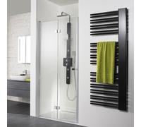 HSK Exklusiv porte pliante à charnières pour niche, dimensions : 80 x 200 cm, butée à charnière à gauche, 406080-L-41-50edelglas, 406080-L-41-50edelglas, Cabine doccia: Aspetto cromato: ESG trasparent