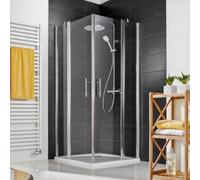 HSK Favorit Nova entrée d'angle en 4 parties avec 2 portes battantes, dimensions : 90 x 75 x 195 cm, 12601604-50, 12601604-50, Cabine doccia: bianco: ESG chiaro