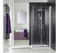 HSK Favorit Nova porte battante pour panneau latéral, dimensions : 100 x 195 cm (L/H), 138100-01-50edelglas, 138100-01-50edelglas, Cabine doccia: Alluminio-argento opaco: ESG trasparente con vetro nob
