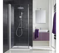 HSK Favorit Nova porte tournante pour panneau latéral, dimensions : 80 x 195 cm, charnières à gauche, 158080-L-41-50edelglas, 158080-L-41-50edelglas, Cabine doccia: Aspetto cromato: ESG trasparente co