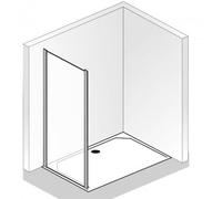 HSK Favorit Panneau latéral pour porte coulissante, dimensions : 90 x 185 cm, butée : gauche, 136090-L-01-50, 136090-L-01-50, Cabine doccia: Alluminio-argento opaco: ESG trasparente