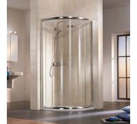 HSK Favorit porte coulissante de douche ronde à vitres bombées, dimensions : 90 x 90 x 185 cm, rayon : 550 mm, 114090550-ST-50, 114090550-ST-50, Cabine doccia: Colori standard: ESG clear