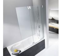 HSK K2 Fixation de baignoire, 1 accessoire fixe + 1 élément mobile, dimensions : jusqu'à 100,0 x 150,0 cm, butée : droite, K2.82-R-41-120, K2.82-R-41-120, Cabine doccia: Aspetto cromato: Vero vetro Tw