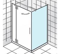 HSK K2P Paroi latérale pour porte battante/porte battante, 160,0 cm x 200,0 cm, butée droite/gauche, 2190160-41-120, 2190160-41-120, Cabine doccia: Aspetto cromato: Vero vetro TwinSeal