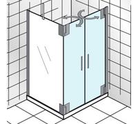 HSK K2P Porte battante en 2 parties pour paroi latérale, 90,0 cm x 200,0 cm, butée droite, 2177090-R-41-120, 2177090-R-41-120, Cabine doccia: Aspetto cromato: Vero vetro TwinSeal