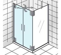 HSK K2P Porte battante en 2 parties pour paroi latérale, 90,0 cm x 200,0 cm, butée gauche, 2177090-L-41-120, 2177090-L-41-120, Cabine doccia: Aspetto cromato: Vero vetro TwinSeal