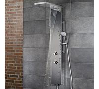 HSK Lavida colonna doccia con termostatico, 1900017-45, Lavida acciaio inox levigato/cromo/nero [Rubinetteria Bagno > Colonne Doccia]