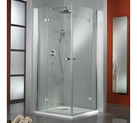 HSK Premium Classic entrée d'angle avec 2 portes tournantes, 4 sections, dimensions : 100 x 80 x 200 cm, 620031-41-50, 620031-41-50, Cabine doccia: Aspetto cromato: ESG clear