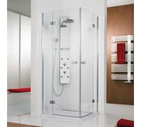 HSK Premium Softcube entrée d'angle avec 2 portes tournantes, 4 parties, dimensions : 100 x 80 x 200 cm, 6820031-41-50, 6820031-41-50, Cabine doccia: Aspetto cromato: ESG clear