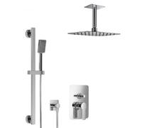 HSK Shower-Set 2.25 Softcube 2.25 avec bras au plafond, chromé, 1000225-RKB10-KB14, 1000225-RKB10-KB14, Versione: con soffione doccia Softcube, superpiatto, 400x250x250x2mm