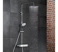 HSK Shower-Set AquaSwitch RS 200 Thermostat, étagère : verre noir, -08, 1001900-KB12-08, 1001900-KB12-08, Versione: con soffione tondo, superpiatto, Ã400 mm, altezza 2 mm