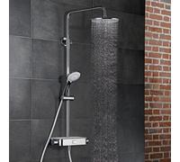 HSK Shower-Set AquaSwitch RS 200 thermostat, tablette : verre blanc, -07, 1001900-KB5-07, 1001900-KB5-07, Versione: con soffione doccia rotondo, piatto, Ã400 mm, altezza 8 mm