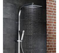 HSK Shower-Set AquaSwitch RS 500 Thermostat, étagère : verre blanc, -07, 1001940-07, 1001940-07, Versione: con soffione doccia standard, quadrato, piatto 250x250x8mm