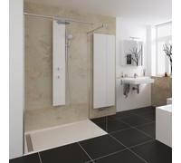 HSK Walk In Pro Concept, élément frontal 1 pièce, dimensions : 140,0 x 200,0 cm (L/H), avec profilé de raccordement mural, butée gauche, 1734140-L-41-50Edelglas, 1734140-L-41-50Edelglas, Cabine doccia