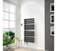 HSK Yenga, radiateur de salle de bains pour fonctionnement purement électrique, 600 W, dimensions : 50,0 x 118,6 cm, élément chauffant blanc, Élément chauffant à gauche, ouverture des tubes à droite, 