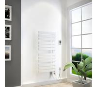 HSK Yenga, radiateur de salle de bains pour fonctionnement purement électrique, 600 W, dimensions : 60,0 x 118,6 cm, élément chauffant blanc, Élément chauffant à gauche, ouverture des tubes à droite, 