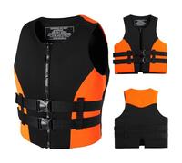 HSKJTT Giubbotto di Salvataggio per Adulti, Giubbotto Salvagente in Neoprene per Sport Acquatici Gilet da Snorkeling Giubbotti da Nuoto Unisex per Kayak Canottaggio Snorkeling(Orange,M(58-70KG))