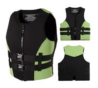 HSKJTT Giubbotto di Salvataggio per Adulti, Giubbotto Salvagente in Neoprene per Sport Acquatici Gilet da Snorkeling Giubbotti da Nuoto Unisex per Kayak Canottaggio Snorkeling(Green,M(58-70KG))