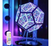 HSKJTT Luci Artistiche Colorate A Forma di Dodecaedro Infinito Luce Notturna da Comodino Lampada LED Multicolore A Spirale Ricaricabile Tramite USB, Lampada da Tavolo Decorativa Lanterna in Acrilico