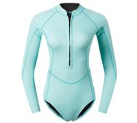 HSKJTT Muta in Neoprene da 2 Mm Muta da Sub Monopezzo Costumi da Bagno da Donna A Maniche Lunghe con Zip Frontale Costume da Bagno A Triangolo UV UPF 50+ Body da Donna,M, Light Blue