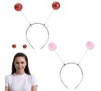 HSKRKOW 2 Pezzi Cerchietto Alieno, Hatstar Cerchietto Alien,Copricapo Per Halloween Con 2 Sfere Oscillanti Rotonde, Palle Da Discoteca Glitter, Accessorio Per Costume Di Carnevale E Carnevale(B)