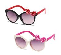 HSKRKOW 2 Pezzi Occhiali da Sole per Bambini Bambino occhiali da sole bambina occhiali da sole bambini occhiali da sole bambina 3 anni Anti-UV Ultravioletti per Bicchieri da Festa per Bambino età 3-12