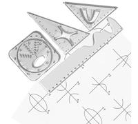 HSKRKOW 4 Stencil per Parabola, Matematica, Stencil Curvo, Righello per Parabola, Stencil da Disegno, Geometria Curva, Righello, per Studenti, Ufficio, Designer