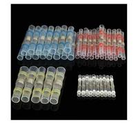 HSMXNEONJB 100 pezzi/set connettori termorestringenti for saldatura e sigillatura, terminali for cavi, manicotti for saldatura, terminali, blu, bianchi e gialli