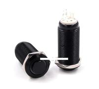 HSMXNEONJB 1PC Montaggio 12mm 4Pin Nero Impermeabile Blu LED Rotondo Gaoping Interruttore a Pulsante Circolare in Metallo Autobloccante 12V