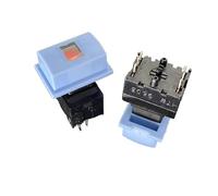 HSMXNEONJB 5pc 9803 Self-locking switch Power button with cap straight insert 6 pin Tap the lock button switch