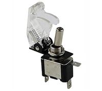 HSMXNEONJB Auto Car Boat Truck Illuminated Led Toggle Switch with Aircraft Flip Up Cover Guard White 12V20A Transparent