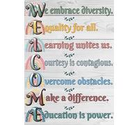 HSMXNEONJB Boho Rainbow Welcome Poster, Back to School Classroom Decor for Elementary Teachers, First Day Bulletin Board or Door Display(Framed,16x24inch(40x60cm))