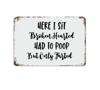 HSMXNEONJB Broken Hearted Here Sit Vintage Metal Sign 12x8 Inch