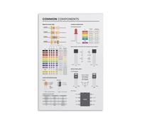 HSMXNEONJB Circuit Components Electrical Engineering Schematic Diagram Knowledge Canvas Wall-Art Print for Engineer Office Decor(Unframed,08x12inch(20x30cm))