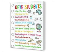 HSMXNEONJB Classroom Inspiration Canvas Print - Encouraging Wall Art from Teacher to Student, Positive Decor for Preschool, Daycare, or Home School(Framed,16x24inch(40x60cm))