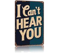 HSMXNEONJB Distressed Metal Tin Sign I Cannot Hear You Selective Hearing Poster for Workshop Gym Laundry Room 8 X 12 in