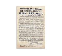 HSMXNEONJB Easter Rising 1916 Poster, Irish Independence Declaration Inspired Art Print, Man Cave or Library Decor (Framed,12x18inch(30x45cm))