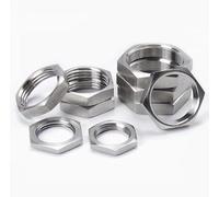HSMXNEONJB Hardware Nuts, 10Pcs/Set Hex Lock Nut Pipe Fitting M8-M63 Pitch 1mm/1.5mm Metric Female 304 Stainless Steel(G1 1/2)